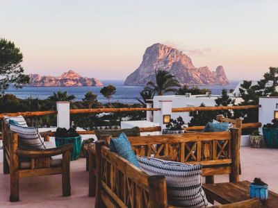 Roof terrace with views on Es Vedra